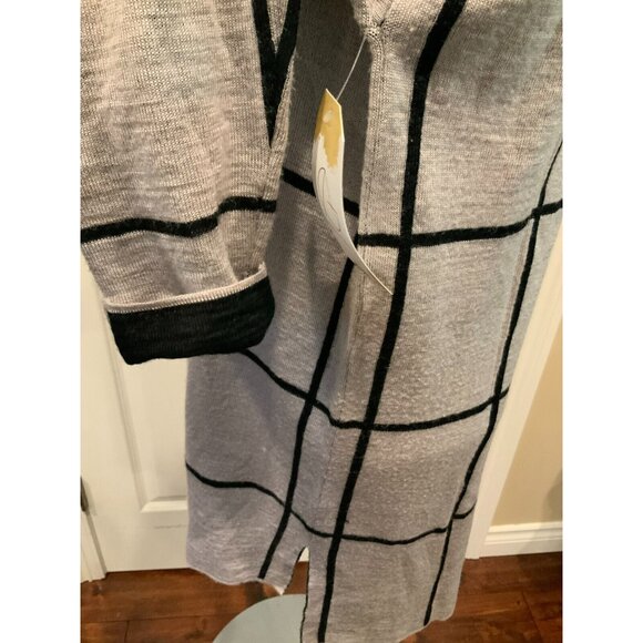 Curio Anthropologie Gray & Black Geometric Window Pane Turtleneck Sweater Size M - Picture 7 of 10